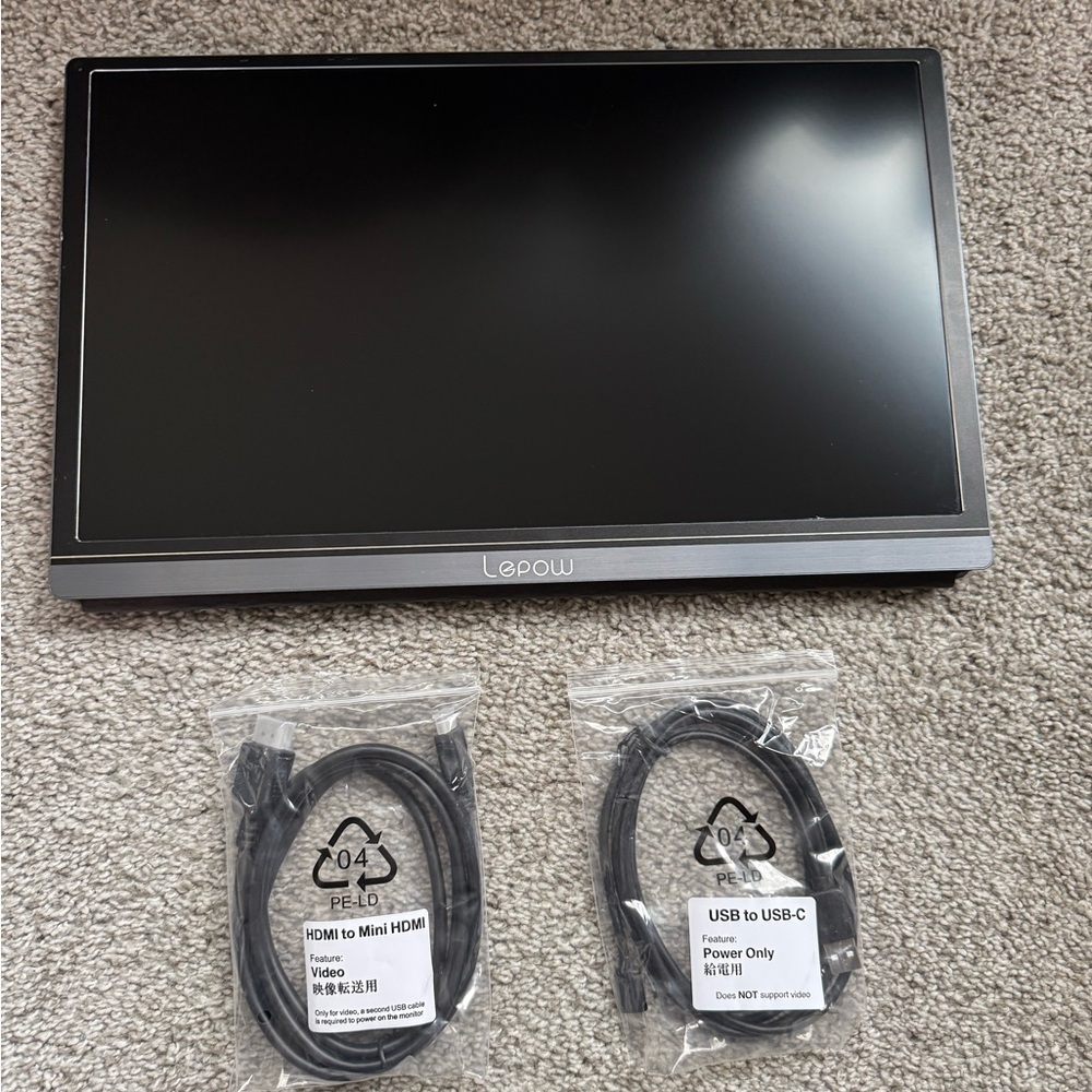 Lepow Portable Monitor, 15.6 Inch Full HD 1080P USB Type-C